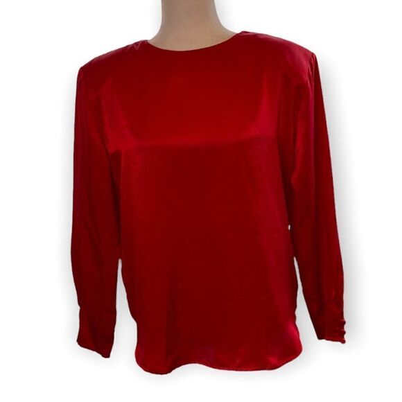 Blouse Concepts Red Pullover Blouse SZ 14 90’s - Picture 1 of 11